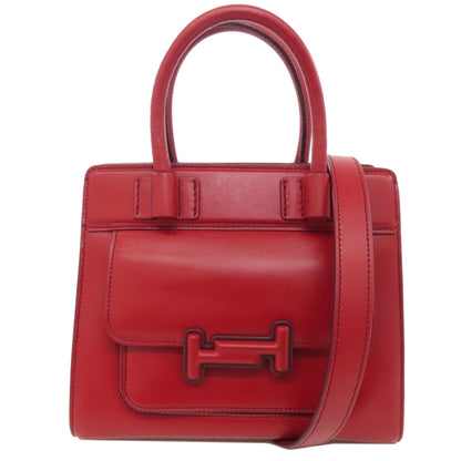 TODS トッズ ダブルT 2WAY ハンドバッグ レザー レディース 中古