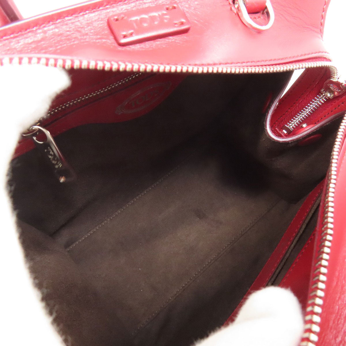 TODS トッズ ダブルT 2WAY ハンドバッグ レザー レディース 中古