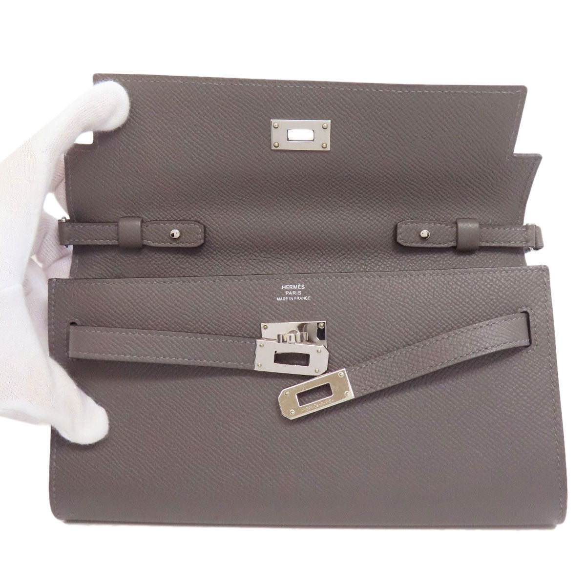 HERMES エルメス ケリートゥー・ゴー シルバー金具 長財布（小銭入れあり） エプソン レディース 中古