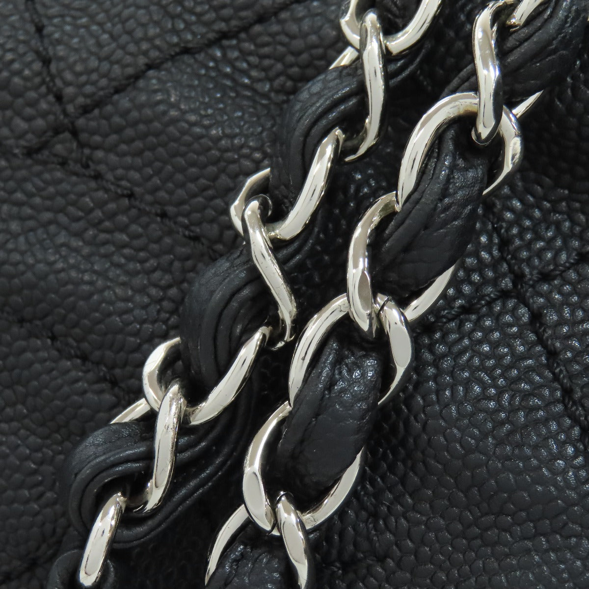 CHANEL シャネル マトラッセ シルバー金具 トートバッグ グレインド カーフスキン レディース 中古