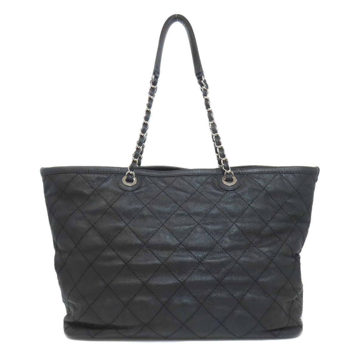 CHANEL シャネル マトラッセ シルバー金具 トートバッグ グレインド カーフスキン レディース 中古