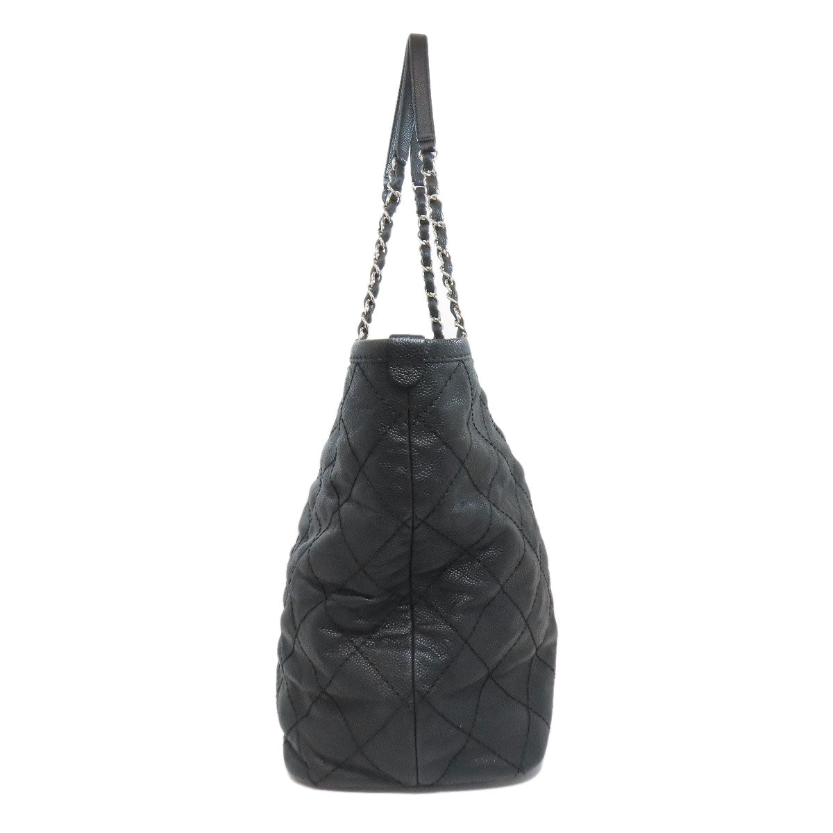CHANEL シャネル マトラッセ シルバー金具 トートバッグ グレインド カーフスキン レディース 中古