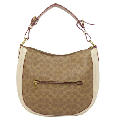 COACH コーチ 38580 サットン ホーボー ワンショルダー シグネチャー 2WAY ショルダーバッグ PVC レディース 中古