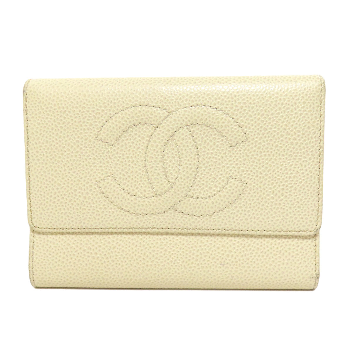 CHANEL シャネル ココマーク ゴールド金具 二つ折り財布（小銭入れあり） グレインド カーフスキン レディース 中古