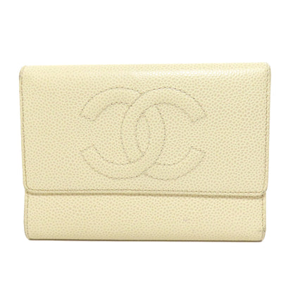 CHANEL シャネル ココマーク ゴールド金具 二つ折り財布（小銭入れあり） グレインド カーフスキン レディース 中古