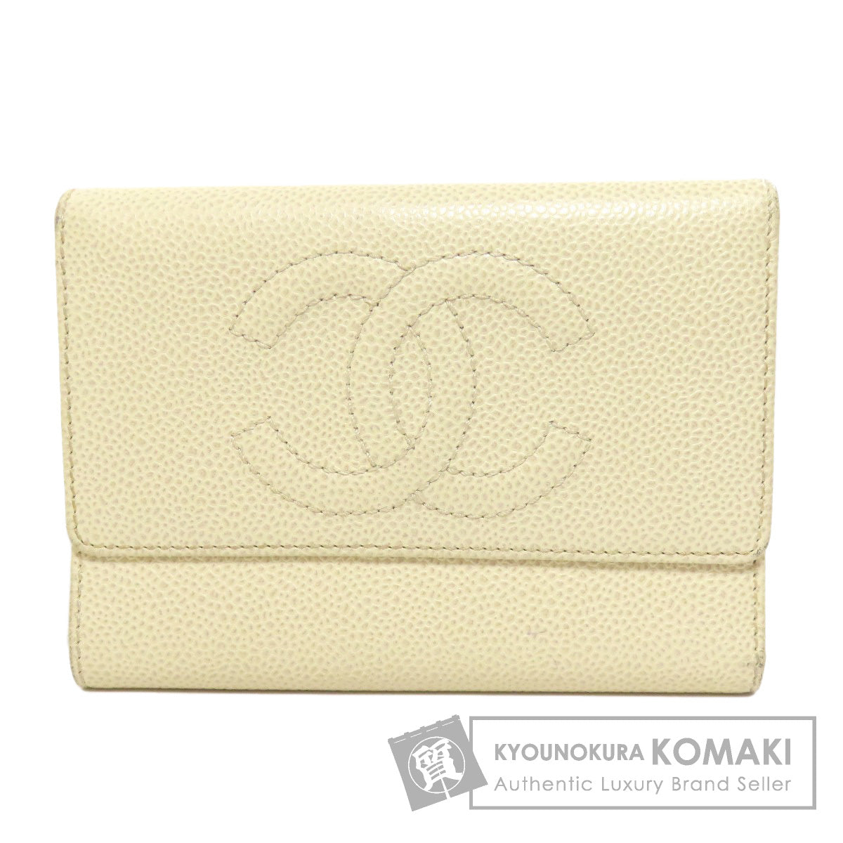 CHANEL シャネル ココマーク ゴールド金具 二つ折り財布（小銭入れあり） グレインド カーフスキン レディース 中古