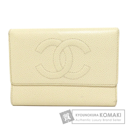 CHANEL シャネル ココマーク ゴールド金具 二つ折り財布（小銭入れあり） グレインド カーフスキン レディース 中古