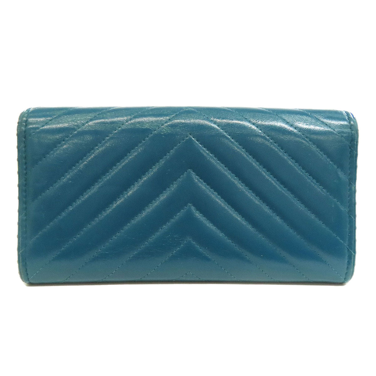 CHANEL シャネル Vステッチ ココマーク シルバー金具 長財布（小銭入れあり） カーフ レディース 中古
