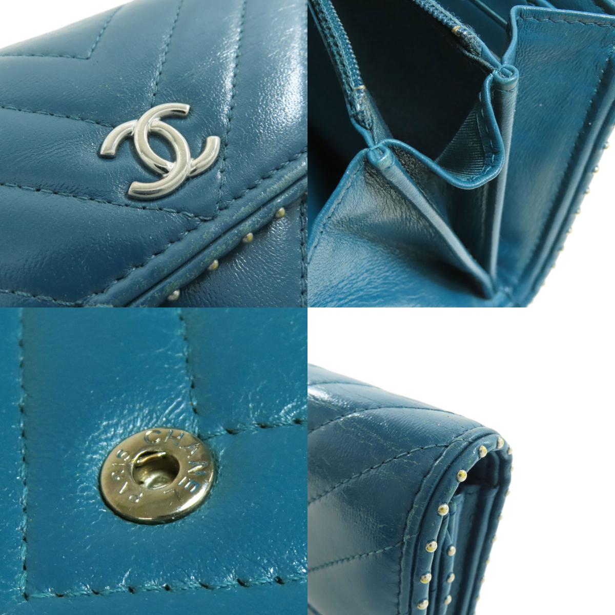 CHANEL シャネル Vステッチ ココマーク シルバー金具 長財布（小銭入れあり） カーフ レディース 中古