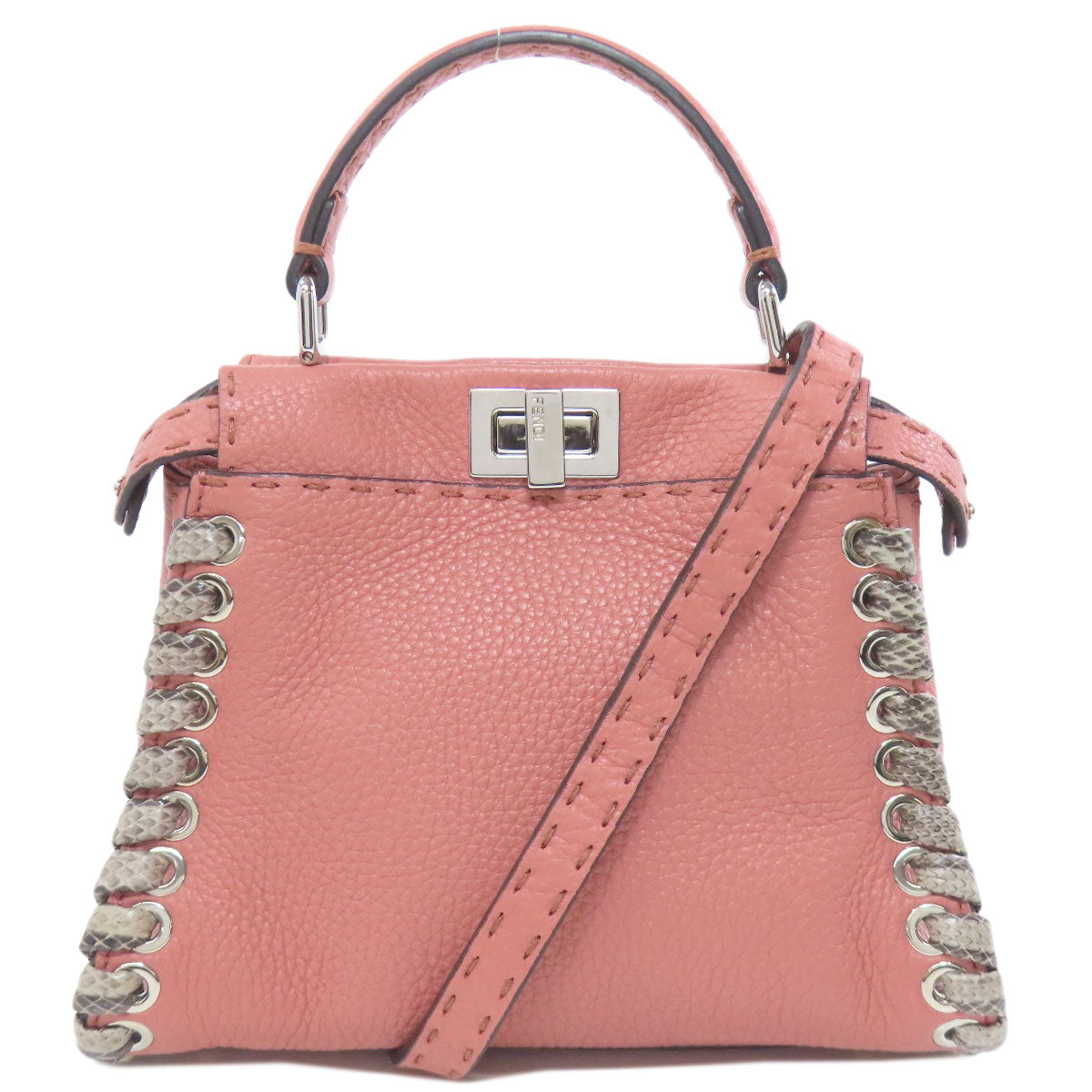 FENDI フェンディ ピーカブー ミニ セレリア 2WAY ハンドバッグ カーフ レディース 中古