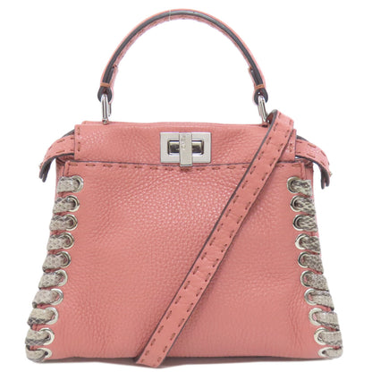 FENDI フェンディ ピーカブー ミニ セレリア 2WAY ハンドバッグ カーフ レディース 中古