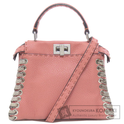 FENDI フェンディ ピーカブー ミニ セレリア 2WAY ハンドバッグ カーフ レディース 中古