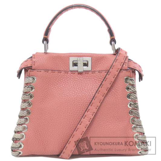 FENDI フェンディ ピーカブー ミニ セレリア 2WAY ハンドバッグ カーフ レディース 中古