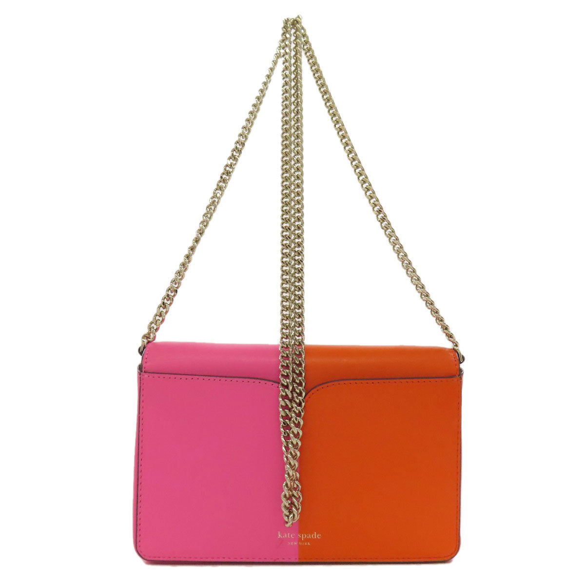 kate spade ケイトスペード チェーンウォレット バイカラー 長財布（小銭入れあり） レザー レディース 中古