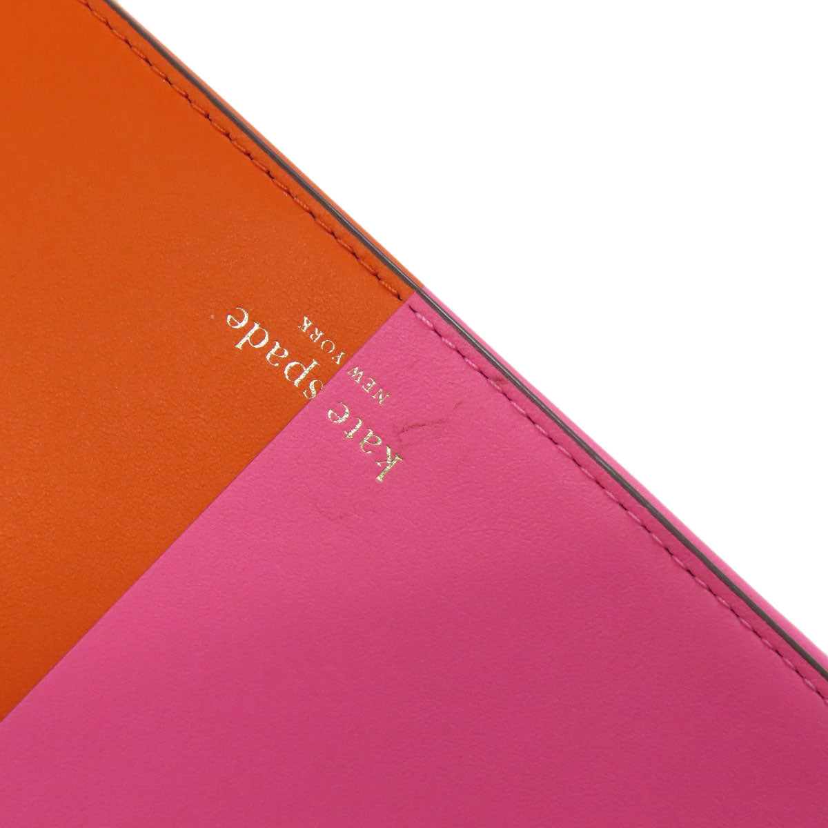 kate spade ケイトスペード チェーンウォレット バイカラー 長財布（小銭入れあり） レザー レディース 中古