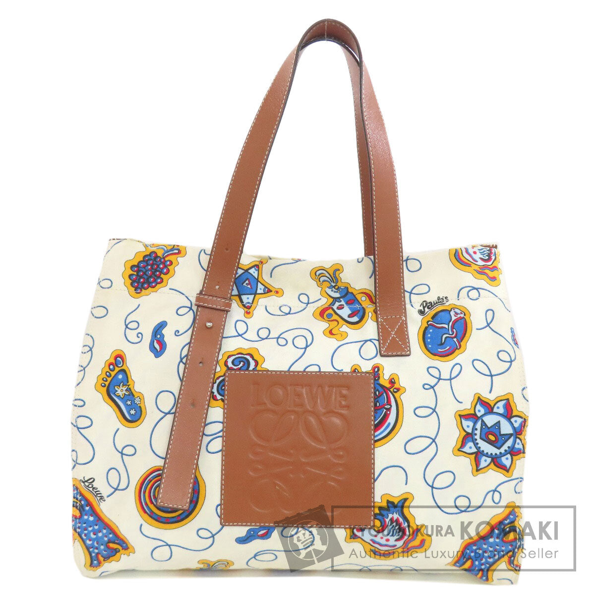 LOEWE ロエベ パウラズイビザ トートバッグ キャンバス レディース 中古