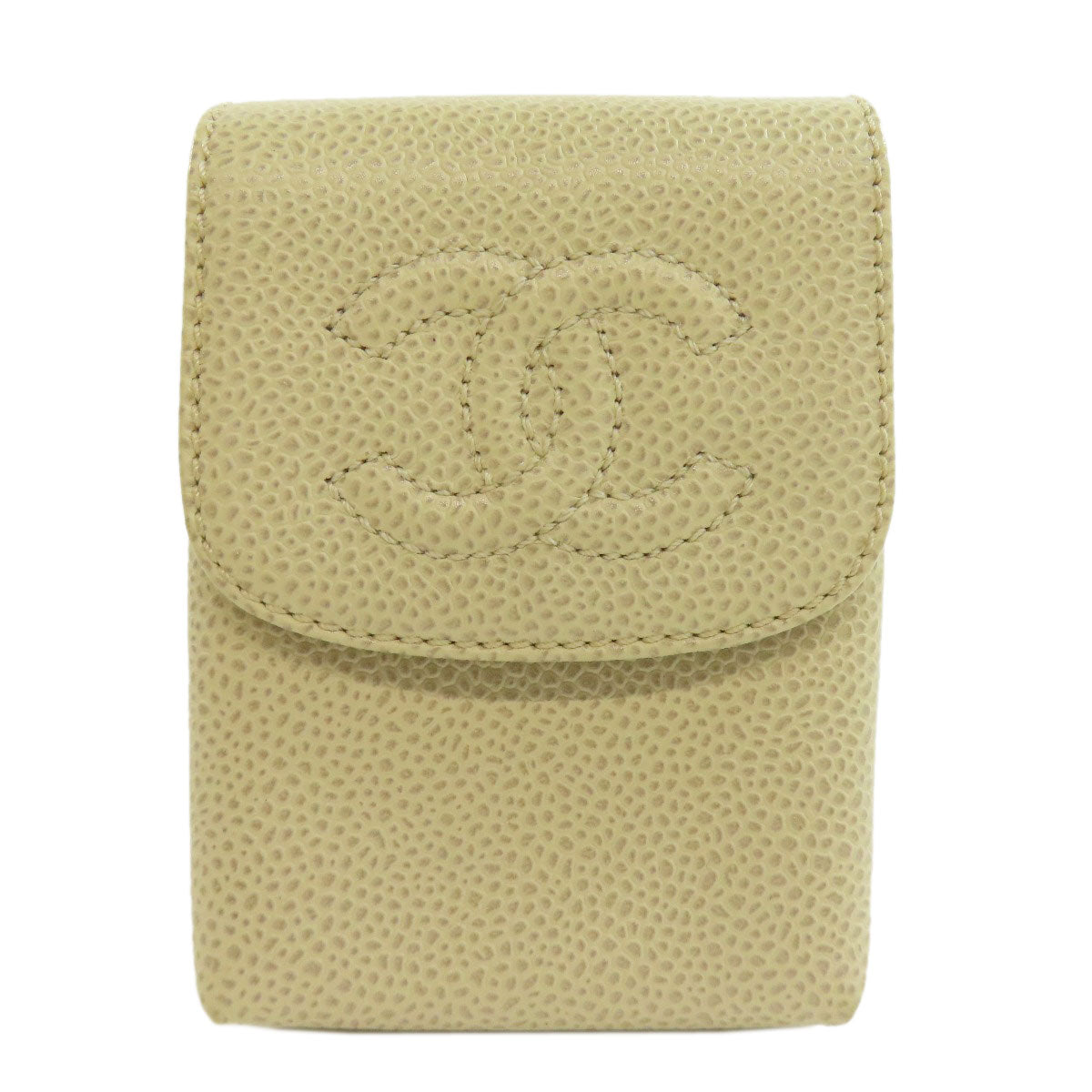 CHANEL シャネル シガレットケース ココマーク ゴールド金具 シガレットケース グレインド カーフスキン レディース 中古