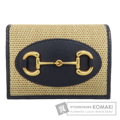 GUCCI グッチ 621887 ホースビット 二つ折り財布（小銭入れあり） キャンバス レディース 中古