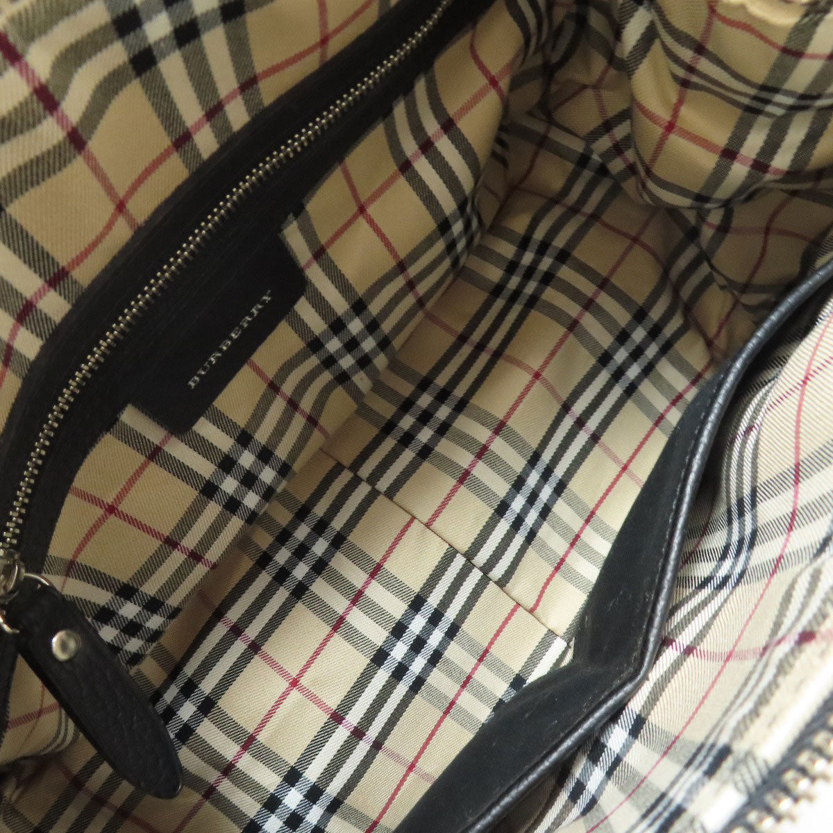 BURBERRY バーバリー ロゴ ハンドバッグ レザー レディース 中古