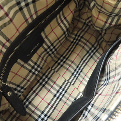 BURBERRY バーバリー ロゴ ハンドバッグ レザー レディース 中古