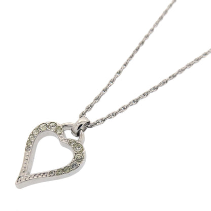 CHRISTIAN DIOR クリスチャンディオール ハート ラインストーン ネックレス 金属製 レディース 中古