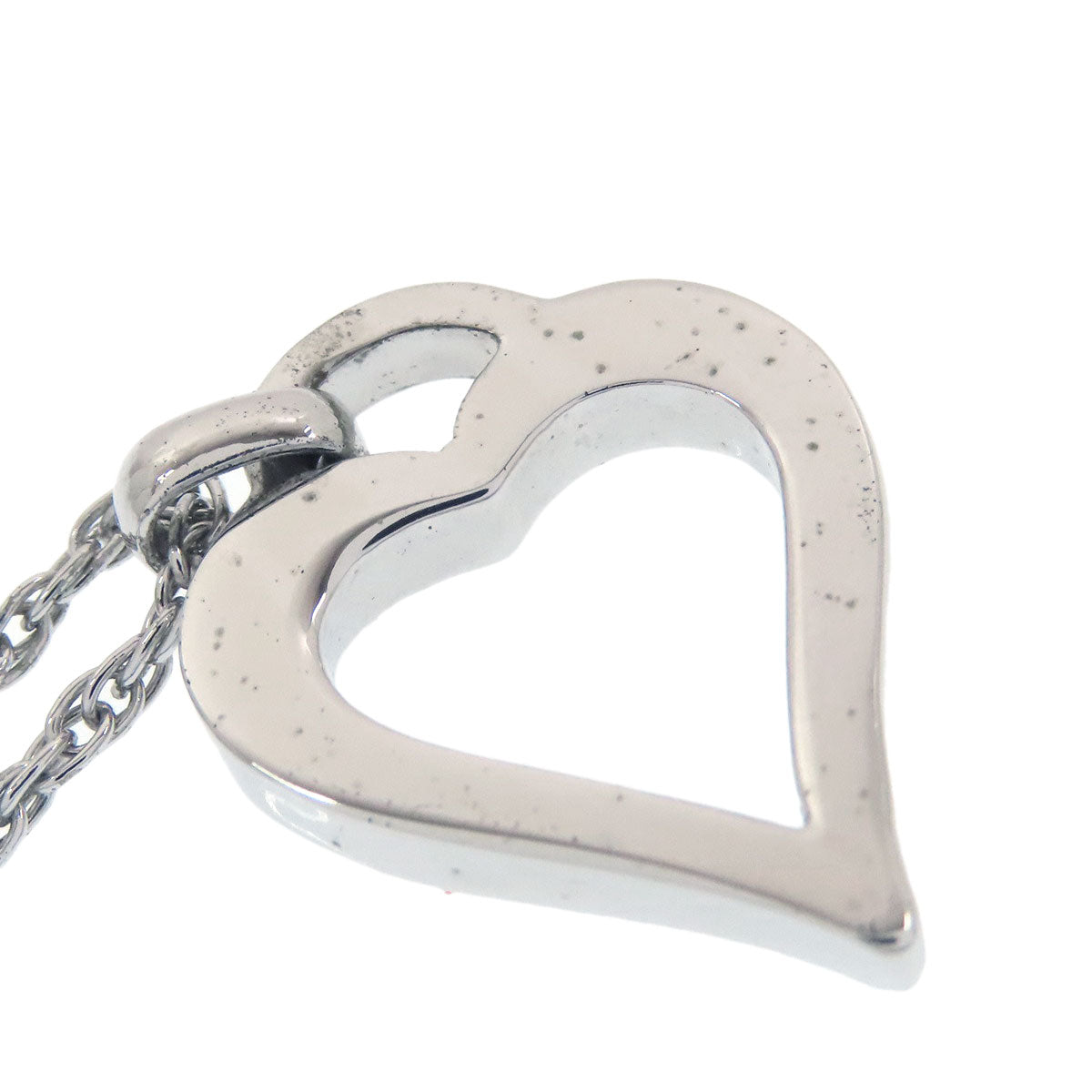 CHRISTIAN DIOR クリスチャンディオール ハート ラインストーン ネックレス 金属製 レディース 中古