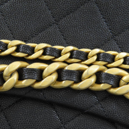 CHANEL シャネル マトラッセ ゴールド金具 2WAY ショルダーバッグ グレインド カーフスキン レディース 中古