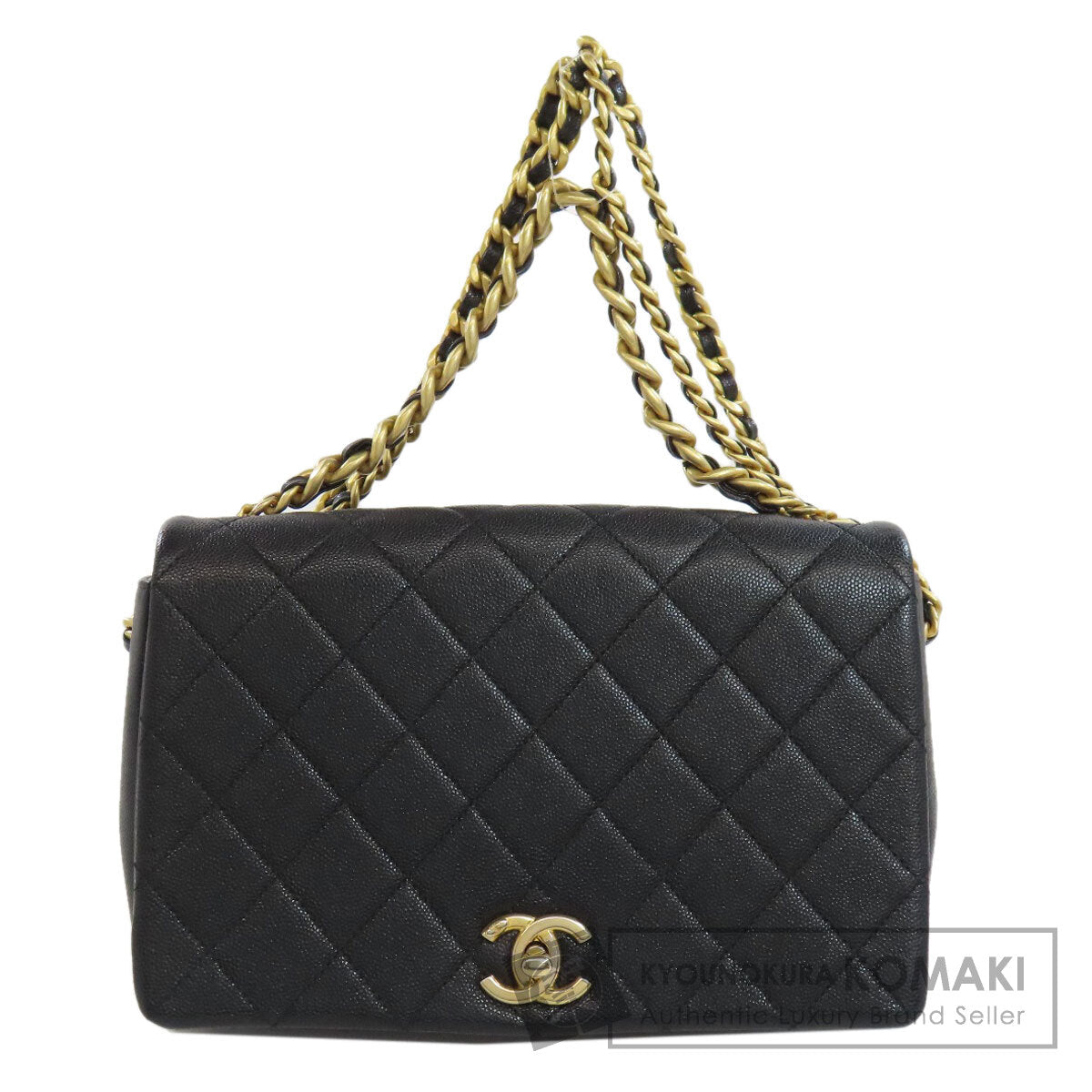 CHANEL シャネル マトラッセ ゴールド金具 2WAY ショルダーバッグ グレインド カーフスキン レディース 中古