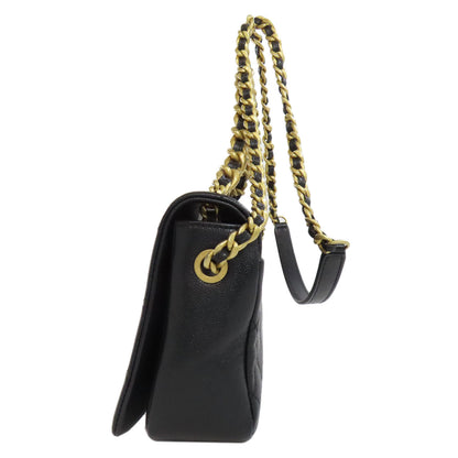 CHANEL シャネル マトラッセ ゴールド金具 2WAY ショルダーバッグ グレインド カーフスキン レディース 中古