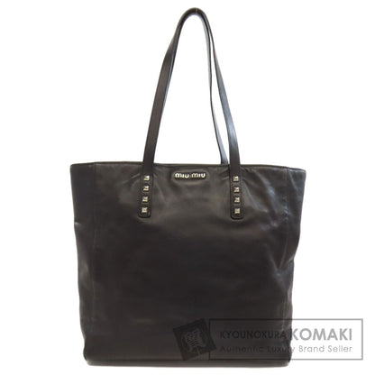 MIUMIU ミュウミュウ ロゴ スタッズ トートバッグ レザー レディース 中古