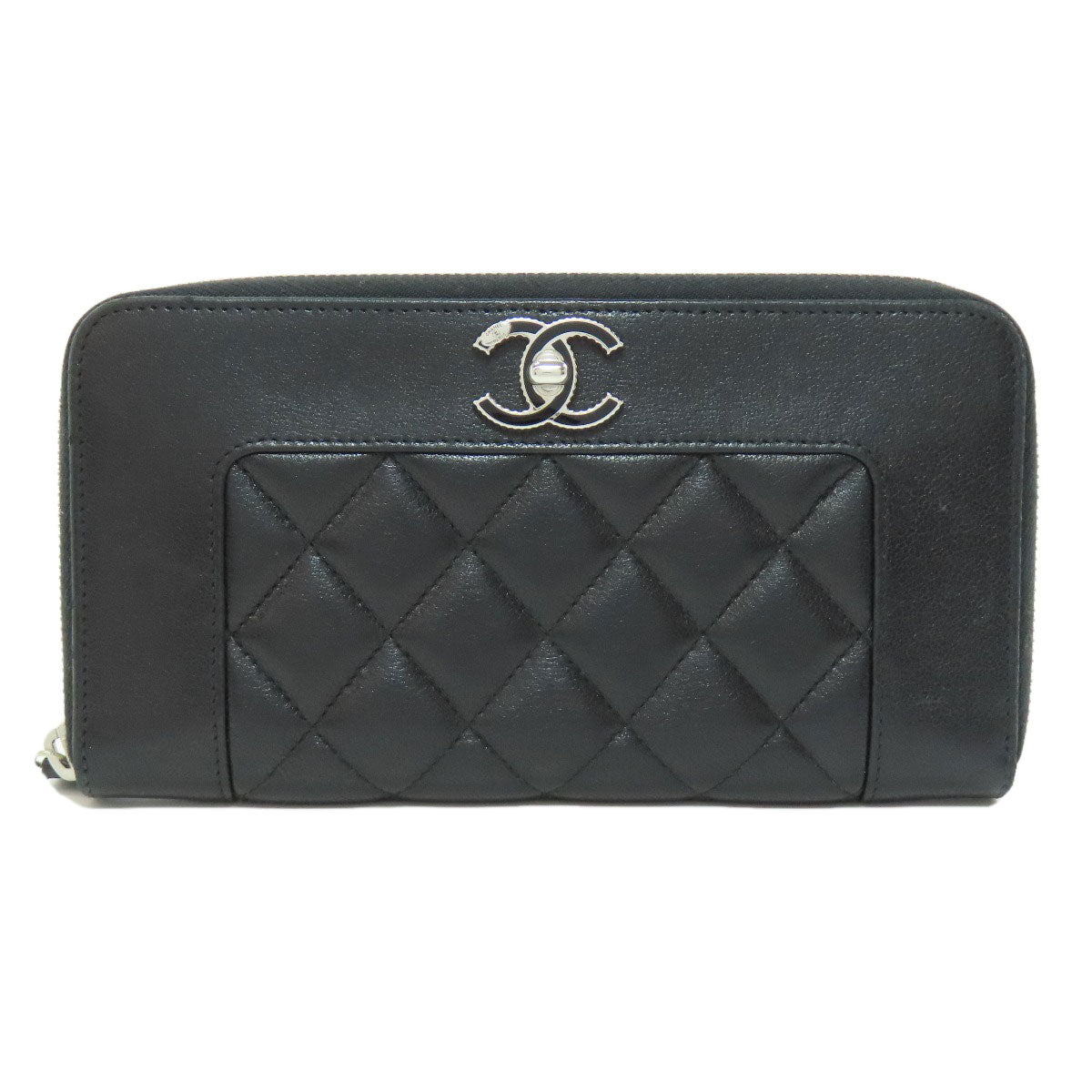 CHANEL シャネル マドモアゼル シルバー金具 長財布（小銭入れあり） ラムスキン レディース 中古