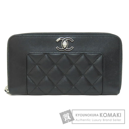 CHANEL シャネル マドモアゼル シルバー金具 長財布（小銭入れあり） ラムスキン レディース 中古