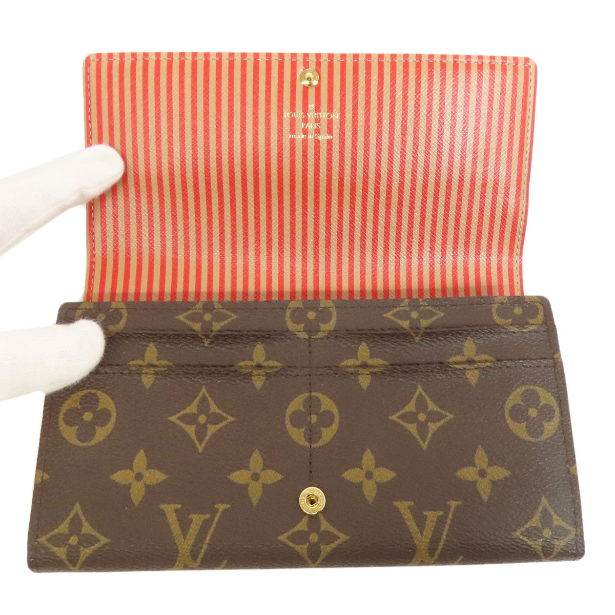 LOUIS VUITTON ルイヴィトン M60415 ポルトフォイユ・サラ トランク 長財布（小銭入れあり） モノグラムキャンバス レディース 中古
