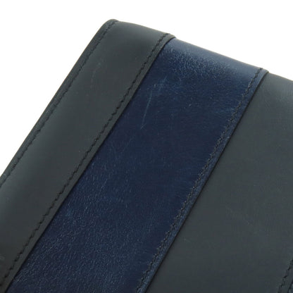 HERMES エルメス ストライプ クラッチバッグ レザー メンズ 中古