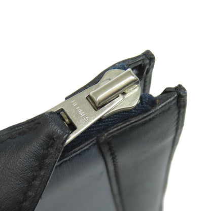 HERMES エルメス ストライプ クラッチバッグ レザー メンズ 中古