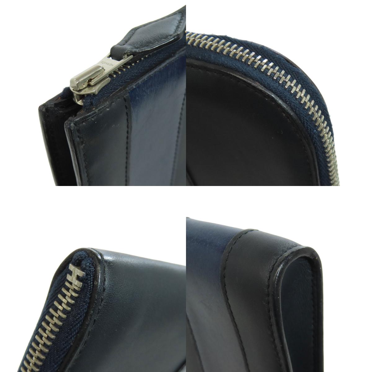HERMES エルメス ストライプ クラッチバッグ レザー メンズ 中古