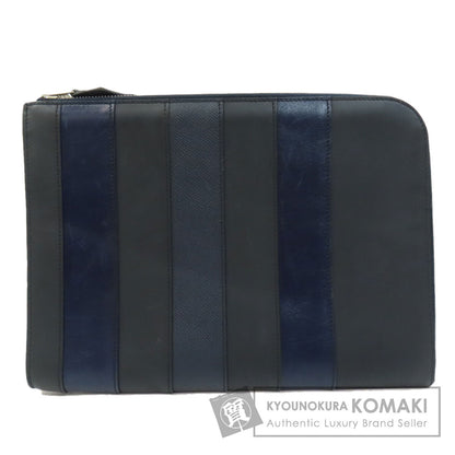 HERMES エルメス ストライプ クラッチバッグ レザー メンズ 中古