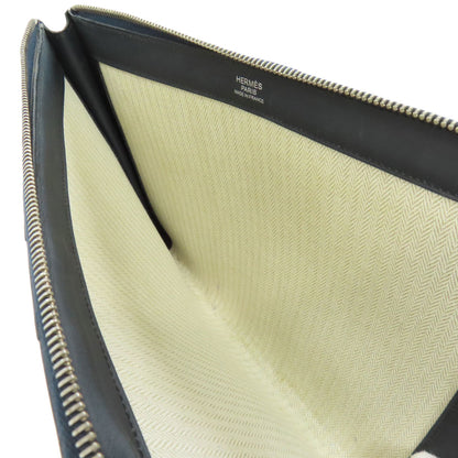 HERMES エルメス ストライプ クラッチバッグ レザー メンズ 中古