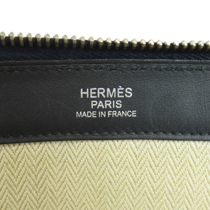 HERMES エルメス ストライプ クラッチバッグ レザー メンズ 中古