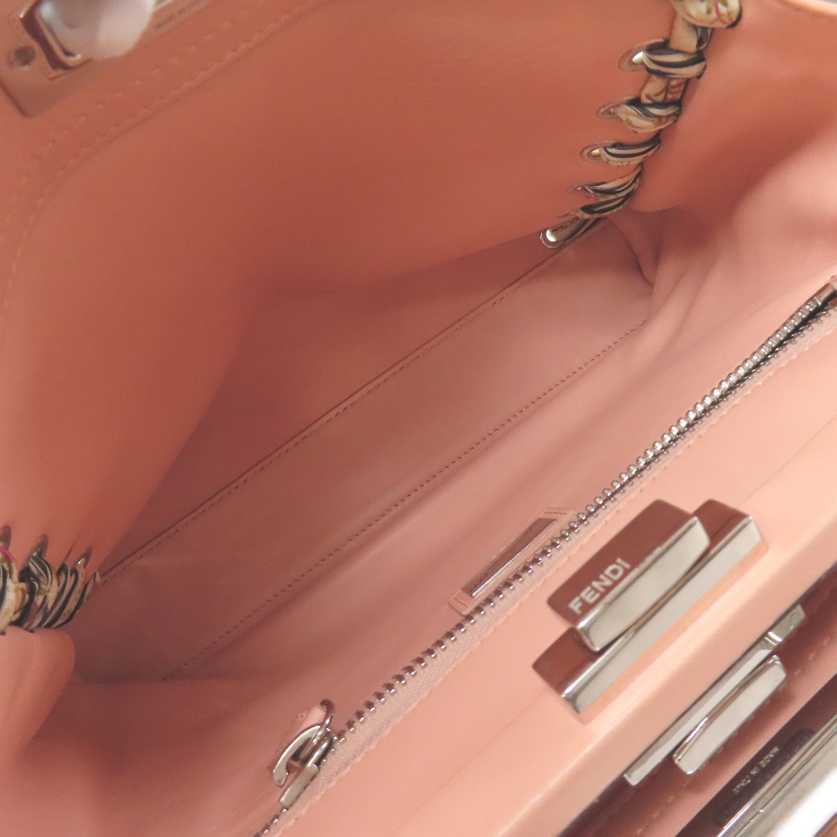 FENDI フェンディ ピーカブー リボンステッチ 2WAY ハンドバッグ カーフ レディース 中古