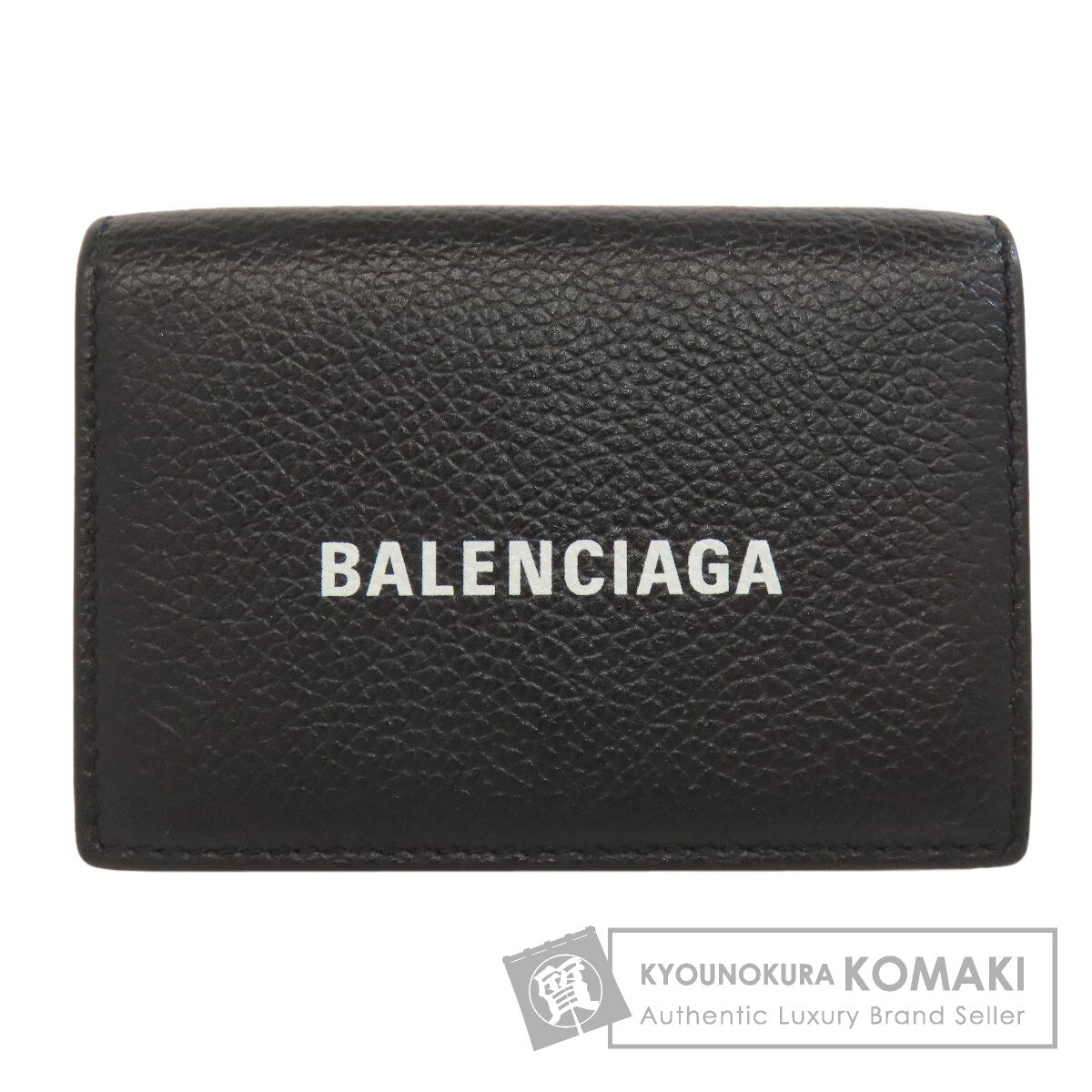 BALENCIAGA バレンシアガ 594312 ロゴ 三つ折り財布 二つ折り財布（小銭入れあり） レザー レディース 中古
