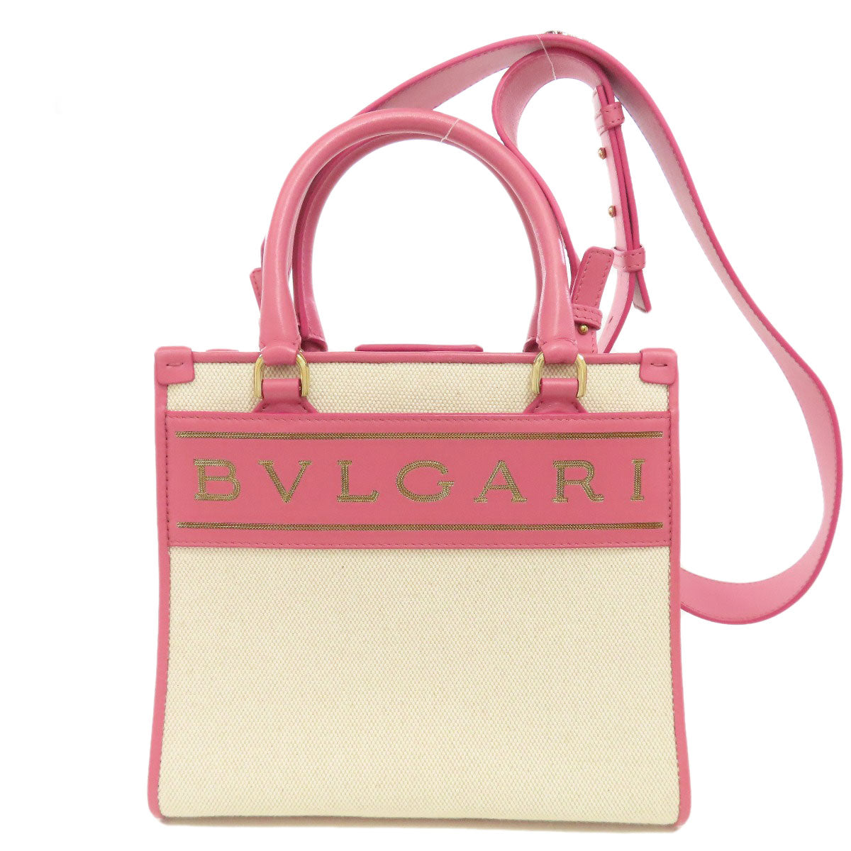 BVLGARI ブルガリ 2WAY ハンドバッグ キャンバス レディース 中古