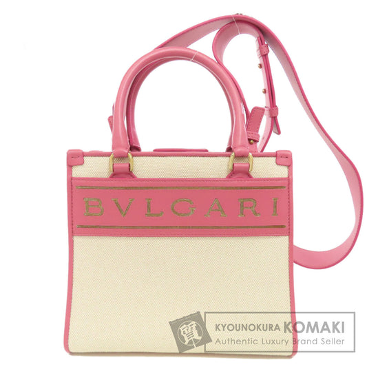 BVLGARI ブルガリ 2WAY ハンドバッグ キャンバス レディース 中古