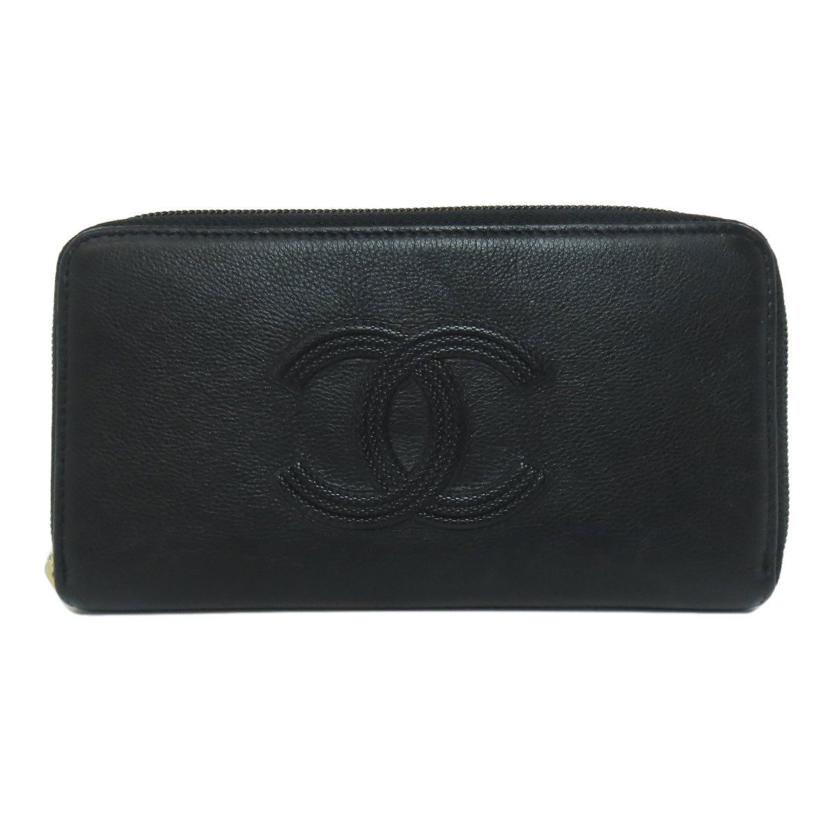 CHANEL シャネル ラウンドファスナー ココマーク ゴールド金具 長財布（小銭入れあり） カーフ レディース 中古
