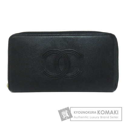 CHANEL シャネル ラウンドファスナー ココマーク ゴールド金具 長財布（小銭入れあり） カーフ レディース 中古