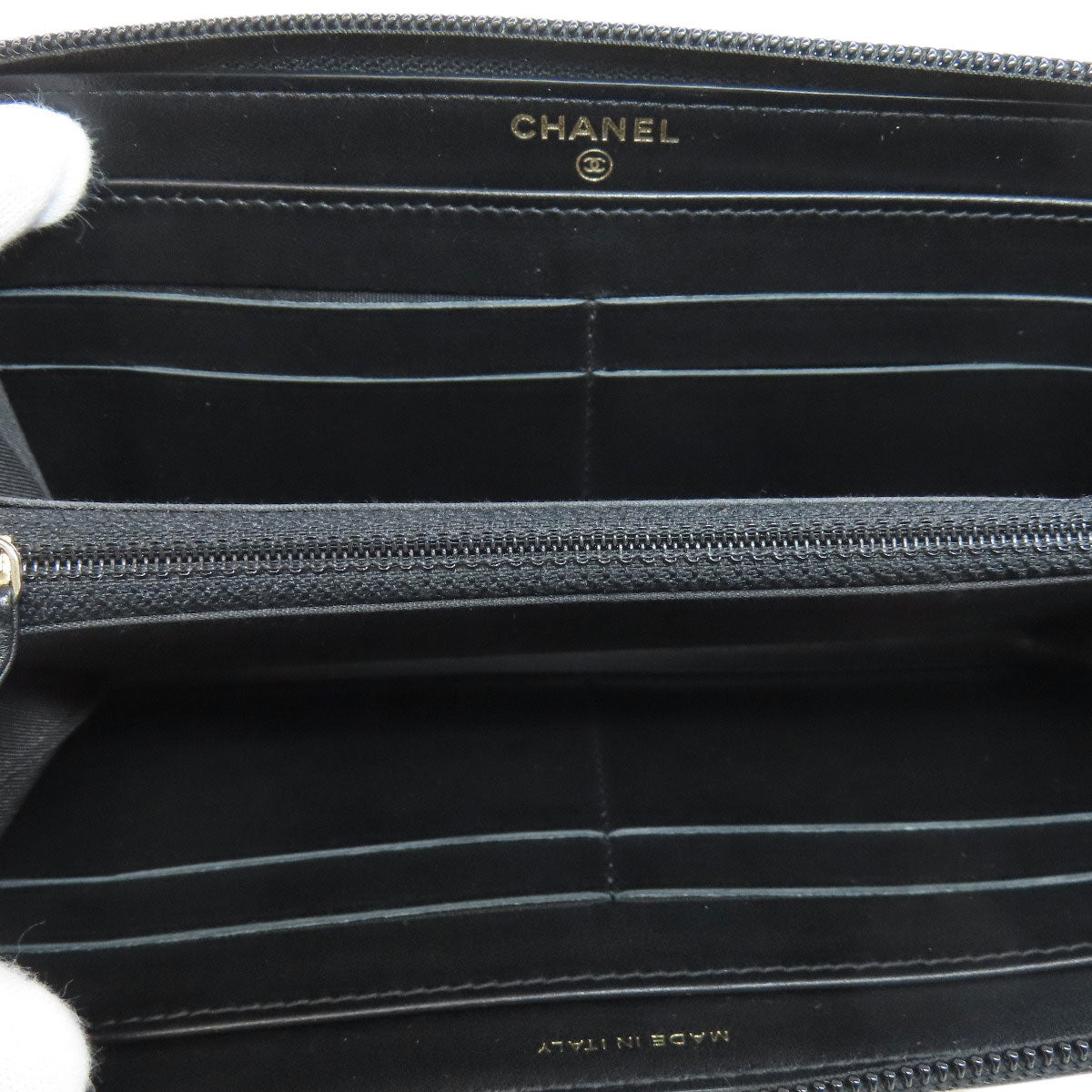 CHANEL シャネル ラウンドファスナー ココマーク ゴールド金具 長財布（小銭入れあり） カーフ レディース 中古