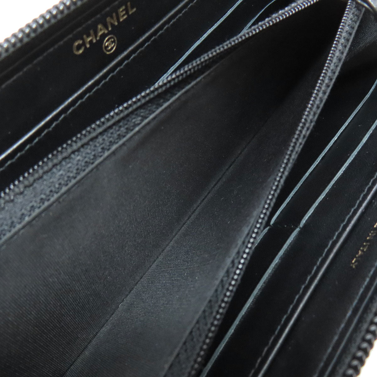 CHANEL シャネル ラウンドファスナー ココマーク ゴールド金具 長財布（小銭入れあり） カーフ レディース 中古