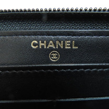 CHANEL シャネル ラウンドファスナー ココマーク ゴールド金具 長財布（小銭入れあり） カーフ レディース 中古