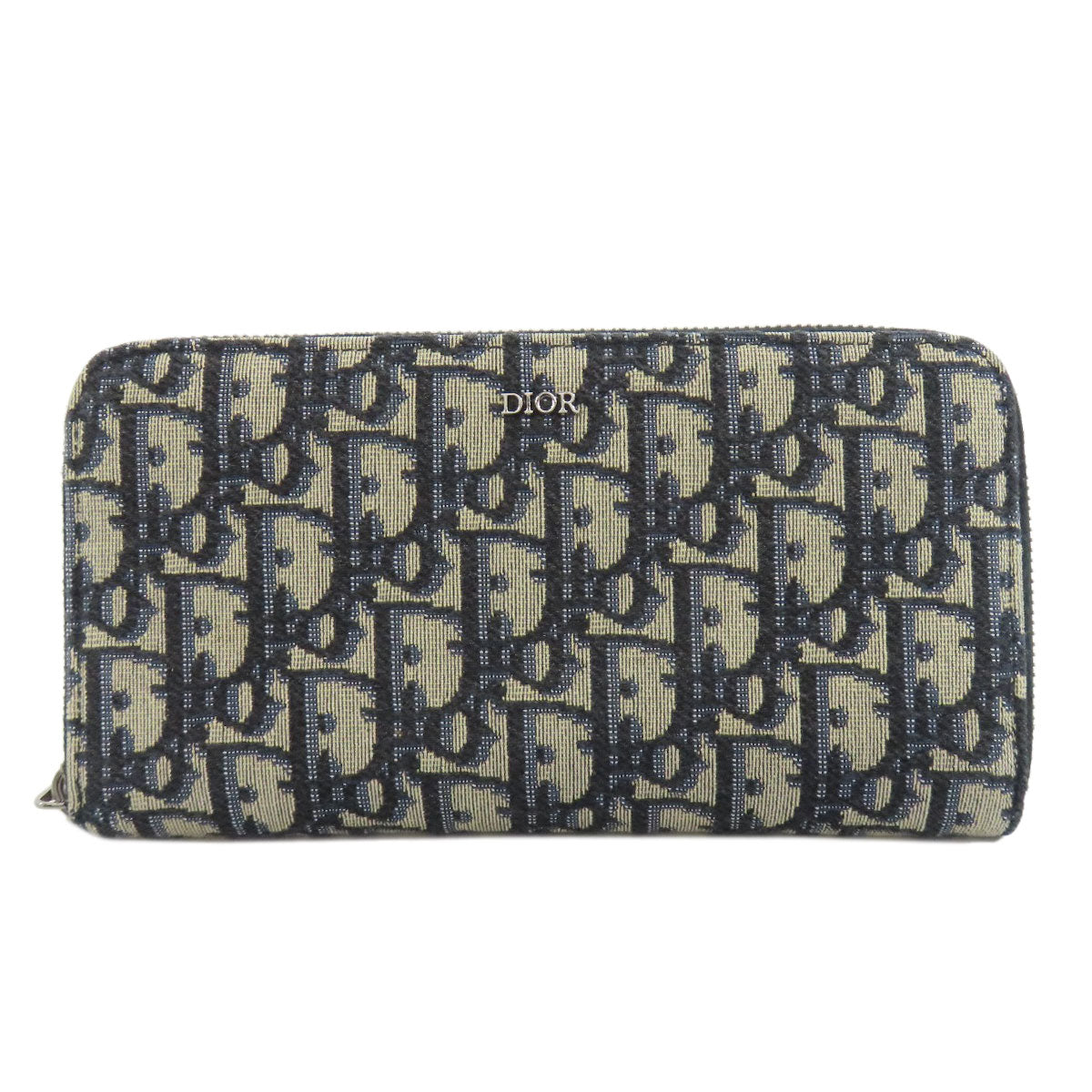 CHRISTIAN DIOR クリスチャンディオール ロングジップウォレット オブリーク トロッター柄 長財布（小銭入れあり） キャンバス レディース 中古