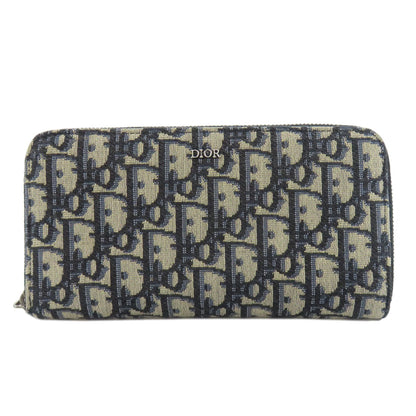 CHRISTIAN DIOR クリスチャンディオール ロングジップウォレット オブリーク トロッター柄 長財布（小銭入れあり） キャンバス レディース 中古